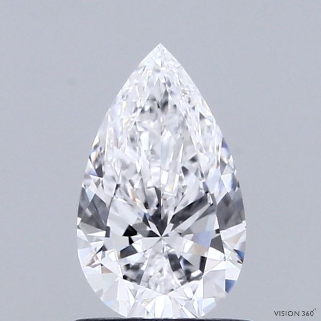 0.82 Carat Pear Shaped, Ideal Cut, D Color, VVS2 Clarity, IGI Certified Lab Grown Diamond