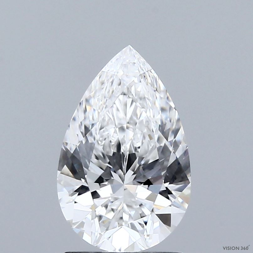 1.70 Carat Pear Shaped, Ideal Cut, D Color, VVS2 Clarity, IGI Certified Lab Grown Diamond