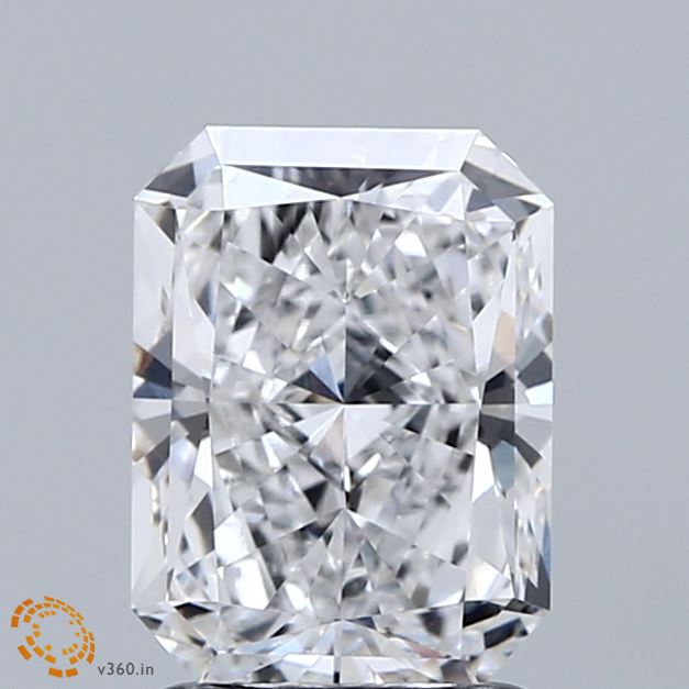 1.97 Carat Radiant Shaped, Ideal Cut, D Color, VVS2 Clarity, IGI Certified Lab Grown Diamond