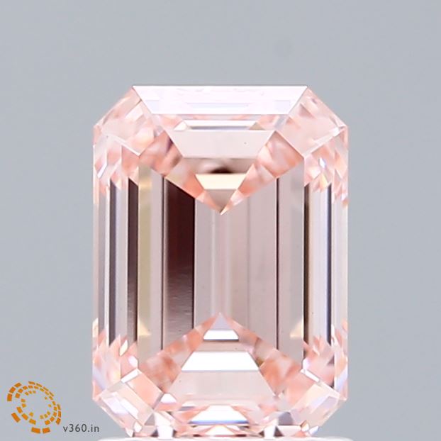 1.91 Carat Emerald Shaped, Ideal Cut, FANCY INTENSE PINK Color, VVS2 Clarity, IGI Certified Lab Grown Diamond