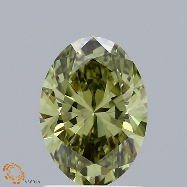 1.05 Carat Oval Shaped, Ideal Cut, FANCY VIVID GREEN Color, VS1 Clarity, IGI Certified Lab Grown Diamond