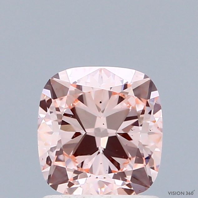 1.29 Carat Cushion Shaped, Ideal Cut, FANCY INTENSE PINK Color, SI1 Clarity, IGI Certified Lab Grown Diamond