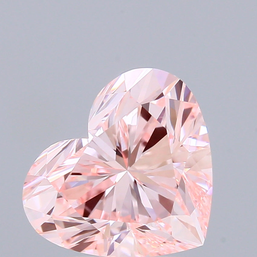 2.01 Carat Heart Shaped, Ideal Cut, FANCY INTENSE PINK Color, VVS2 Clarity, IGI Certified Lab Grown Diamond