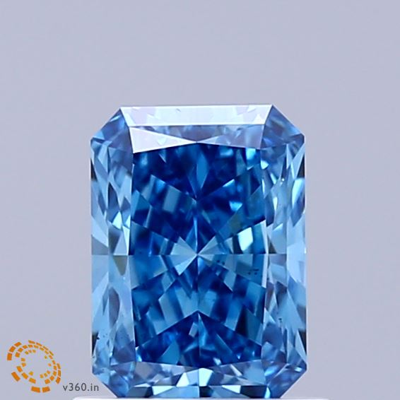1.01 Carat Radiant Shaped, Ideal Cut, FANCY VIVID BLUE Color, VS1 Clarity, IGI Certified Lab Grown Diamond