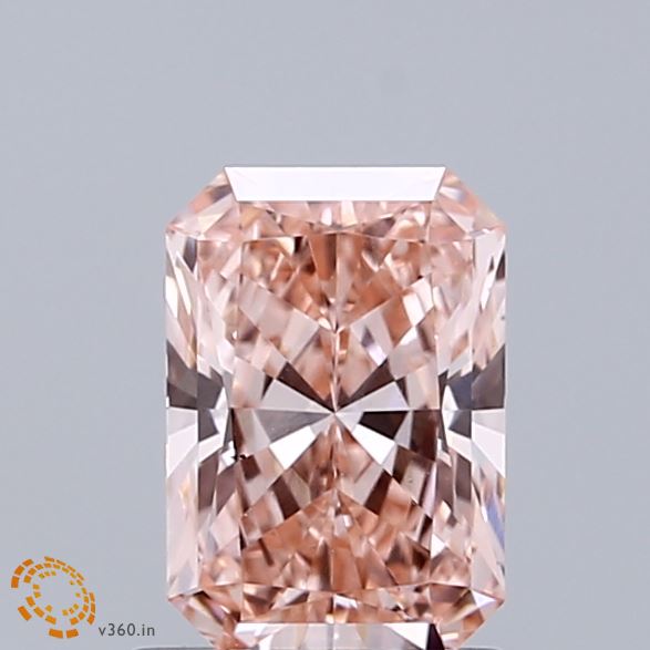 1.06 Carat Radiant Shaped, Ideal Cut, FANCY VIVID PINK Color, VS1 Clarity, IGI Certified Lab Grown Diamond