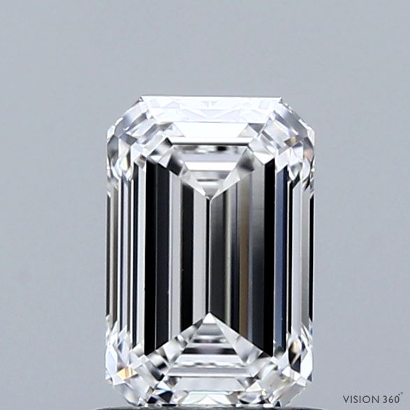1.02 Carat Emerald Shaped, Ideal Cut, E Color, VVS2 Clarity, IGI Certified Lab Grown Diamond