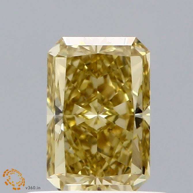 0.77 Carat Radiant Shaped, Excellent Cut, FANCY INTENSE YELLOW Color, VS1 Clarity, IGI Certified Lab Grown Diamond