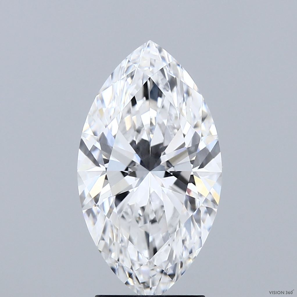 3.09 Carat Marquise Shaped, Ideal Cut, D Color, VVS1 Clarity, IGI Certified Lab Grown Diamond
