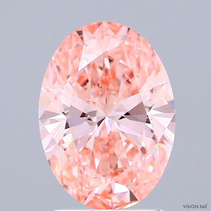 2.06 Carat Oval Shaped, Ideal Cut, FANCY VIVID PINK Color, VS1 Clarity, IGI Certified Lab Grown Diamond