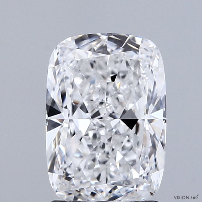 2.09 Carat Cushion Shaped, Ideal Cut, D Color, VVS2 Clarity, IGI Certified Lab Grown Diamond