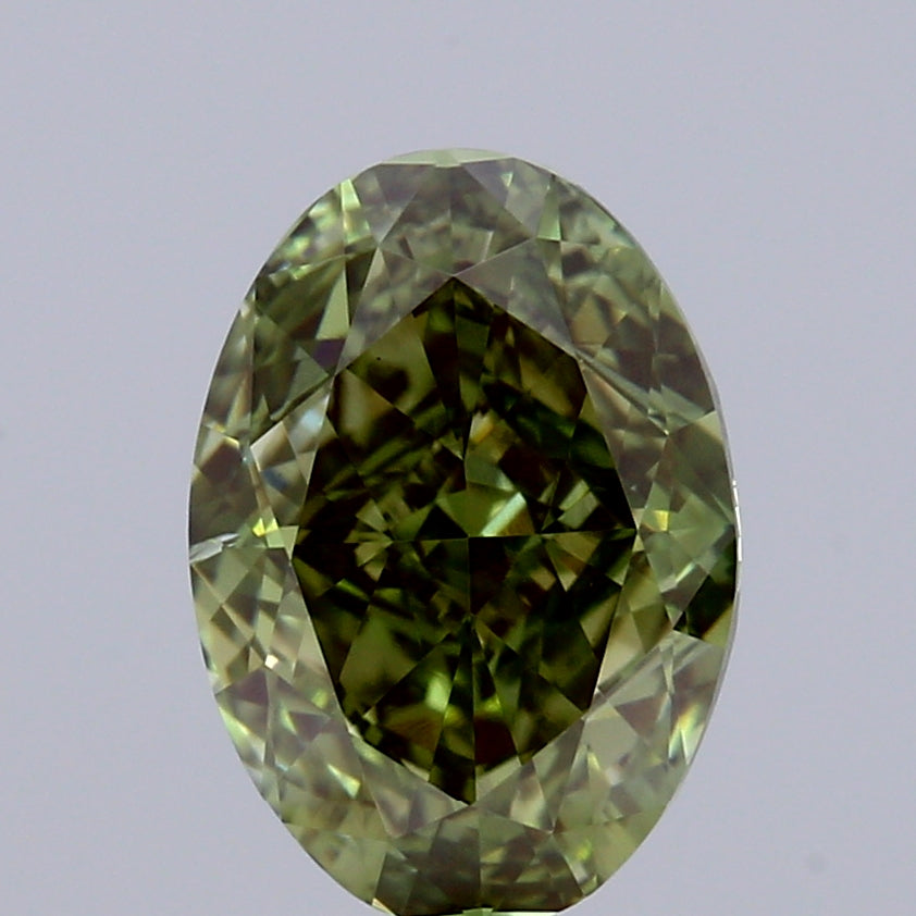 2.00 Carat Oval Shaped, Excellent Cut, FANCY VIVID GREEN Color, VS2 Clarity, IGI Certified Lab Grown Diamond