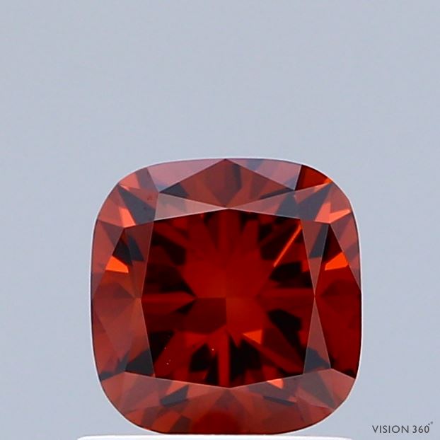 1.07 Carat Cushion Shaped, Ideal Cut, FANCY DEEP ORANGE Color, VVS1 Clarity, IGI Certified Lab Grown Diamond