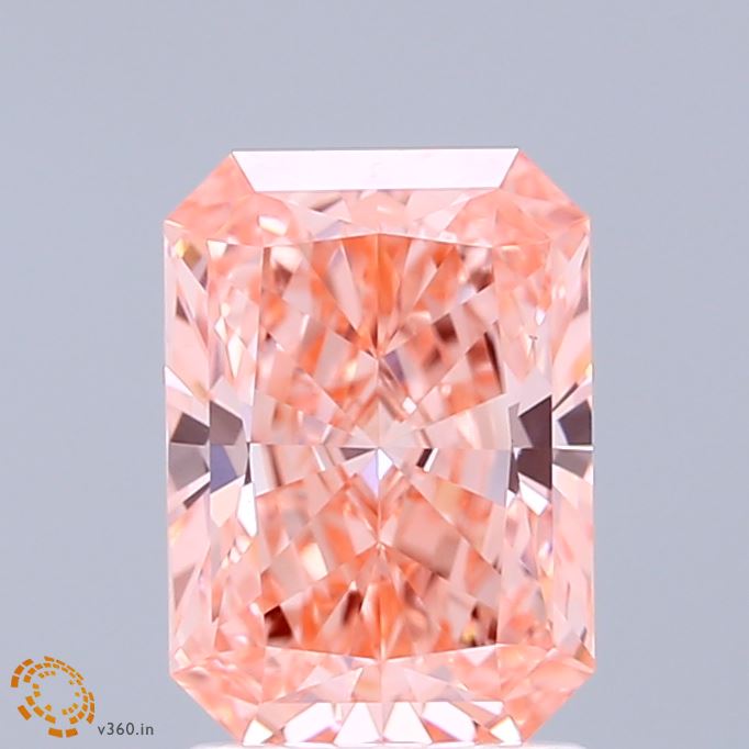 2.04 Carat Radiant Shaped, Ideal Cut, FANCY VIVID PINK Color, VS1 Clarity, IGI Certified Lab Grown Diamond