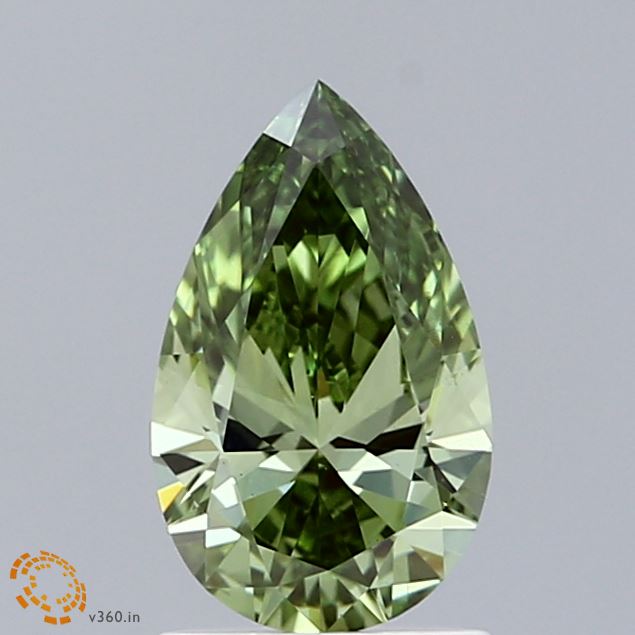 1.01 Carat Pear Shaped, Ideal Cut, FANCY VIVID GREEN Color, VS1 Clarity, IGI Certified Lab Grown Diamond