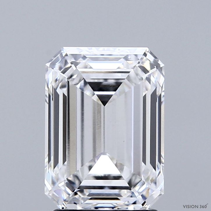 2.35 Carat Emerald Shaped, Ideal Cut, E Color, VVS2 Clarity, IGI Certified Lab Grown Diamond