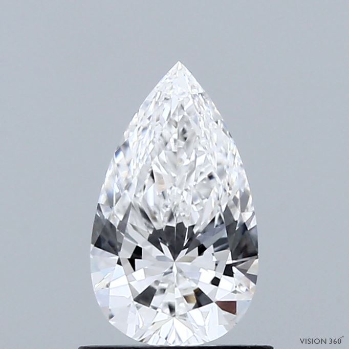 0.81 Carat Pear Shaped, Very Good Cut, D Color, VVS2 Clarity, IGI Certified Lab Grown Diamond