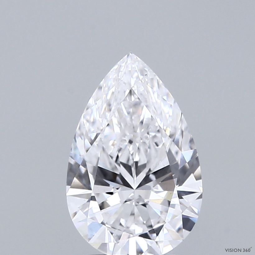 1.72 Carat Pear Shaped, Ideal Cut, D Color, VS1 Clarity, IGI Certified Lab Grown Diamond