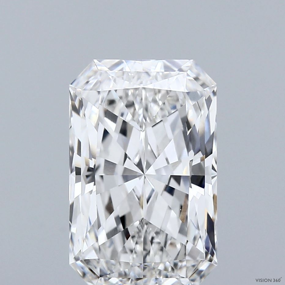3.50 Carat Radiant Shaped, Ideal Cut, E Color, VVS2 Clarity, IGI Certified Lab Grown Diamond