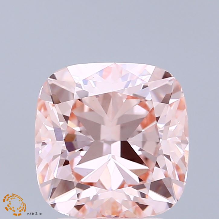 3.02 Carat Cushion Shaped, Ideal Cut, FANCY INTENSE PINK Color, VS1 Clarity, IGI Certified Lab Grown Diamond