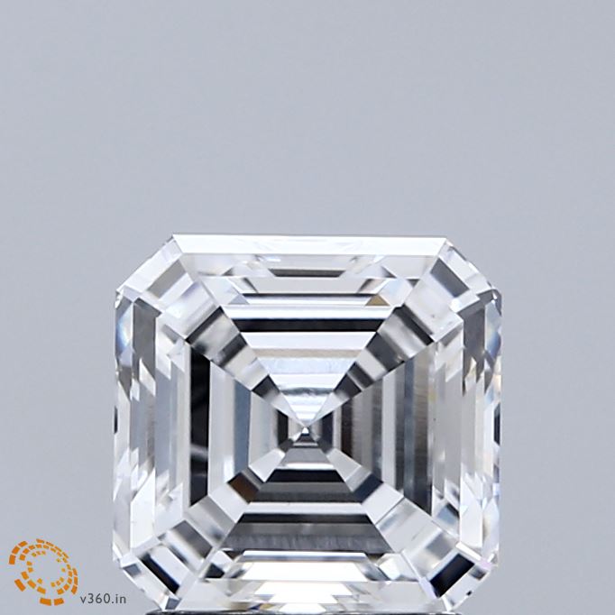 2.09 Carat Asscher Shaped, Ideal Cut, D Color, VS1 Clarity, IGI Certified Lab Grown Diamond