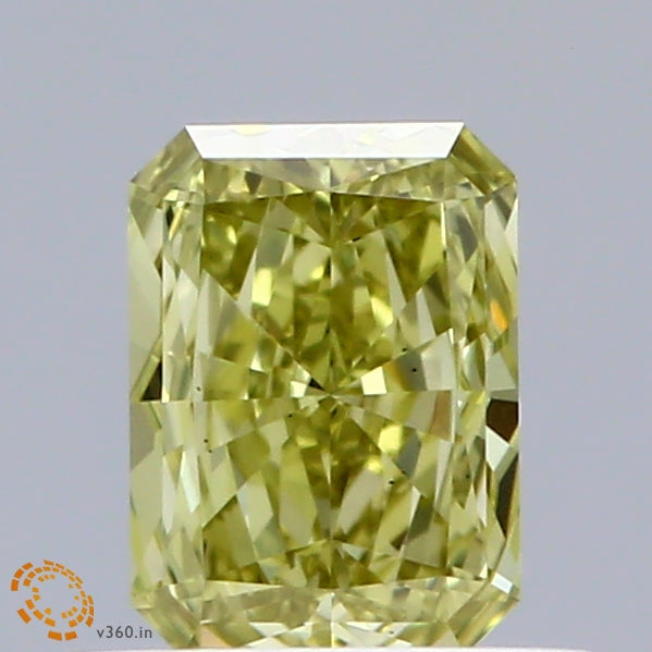 0.55 Carat Radiant Shaped, Excellent Cut, FANCY VIVID YELLOW Color, VS1 Clarity, IGI Certified Lab Grown Diamond