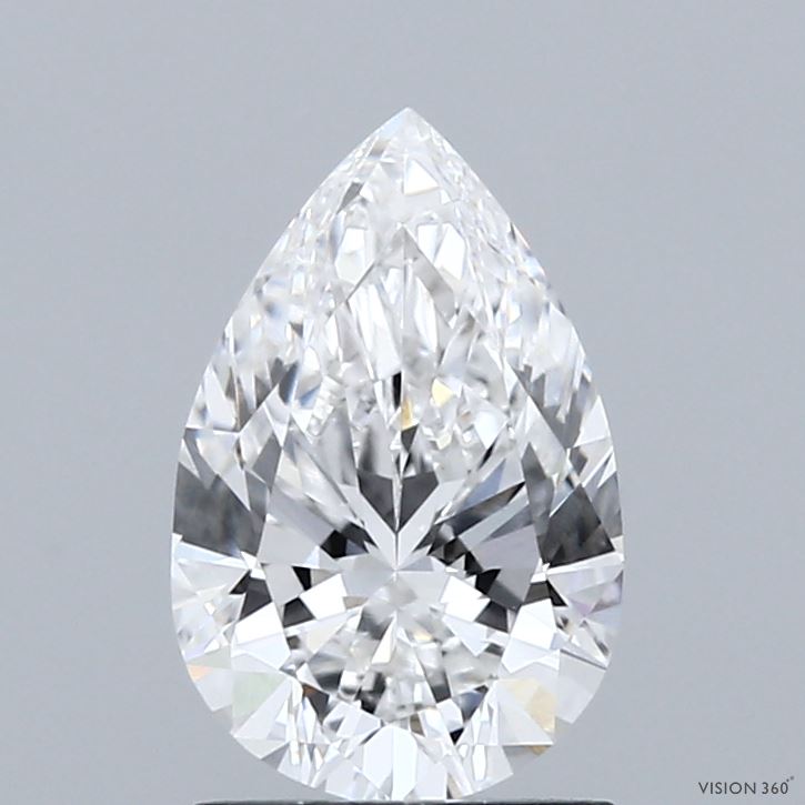 1.50 Carat Pear Shaped, Ideal Cut, E Color, VVS1 Clarity, IGI Certified Lab Grown Diamond
