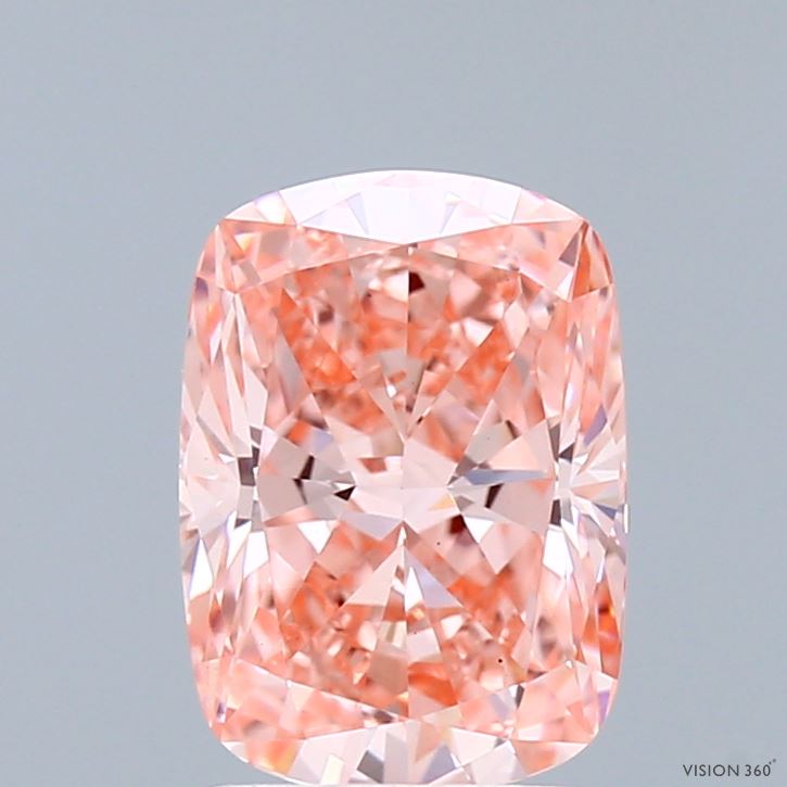 2.06 Carat Cushion Shaped, Excellent Cut, FANCY VIVID PINK Color, VS1 Clarity, IGI Certified Lab Grown Diamond