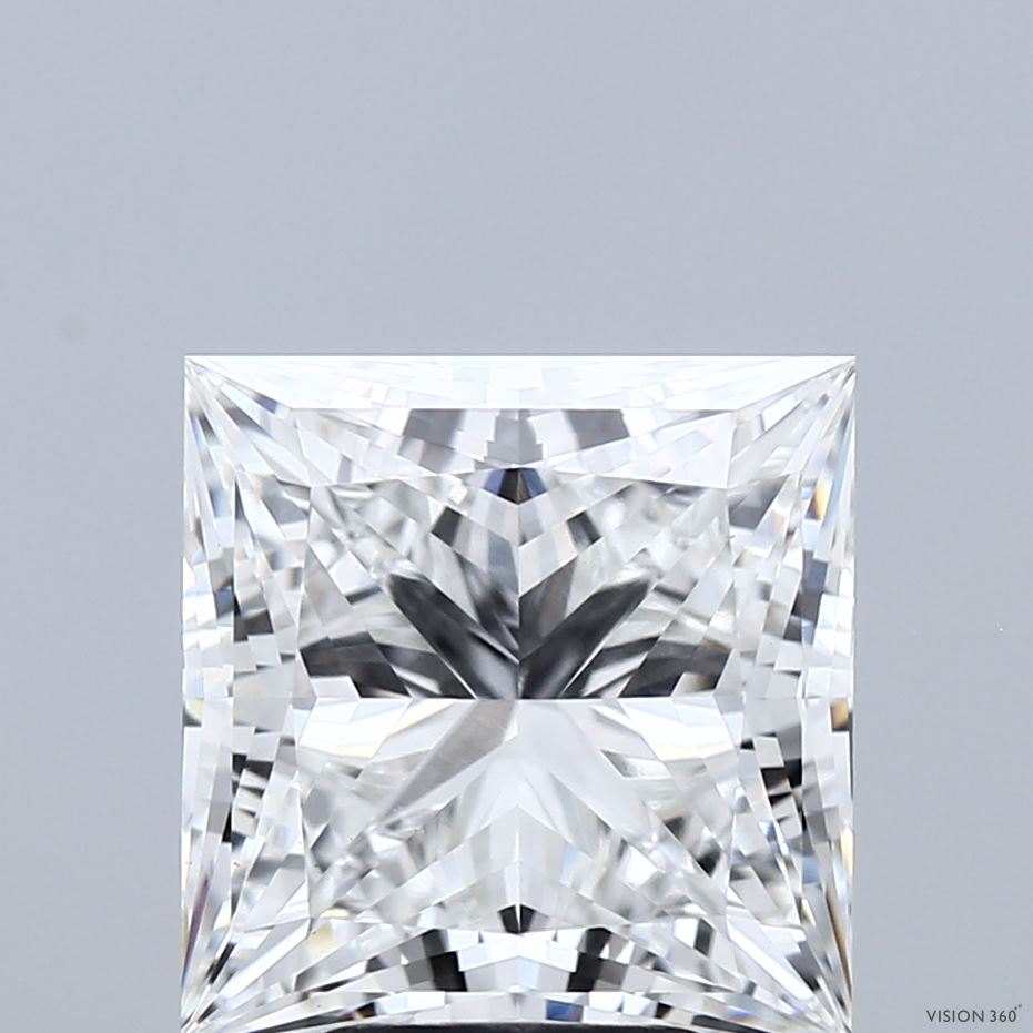 5.34 Carat Princess Shaped, Ideal Cut, E Color, VS1 Clarity, IGI Certified Lab Grown Diamond