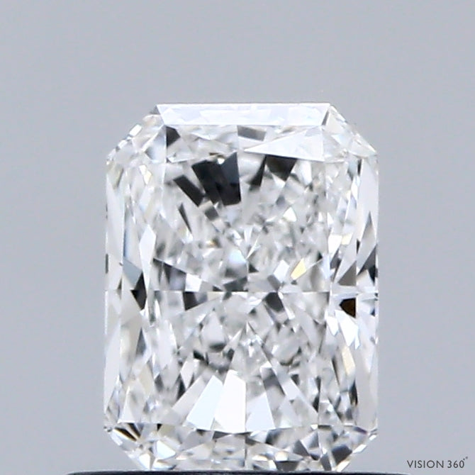 0.75 Carat Radiant Shaped, Ideal Cut, D Color, VVS2 Clarity, IGI Certified Lab Grown Diamond