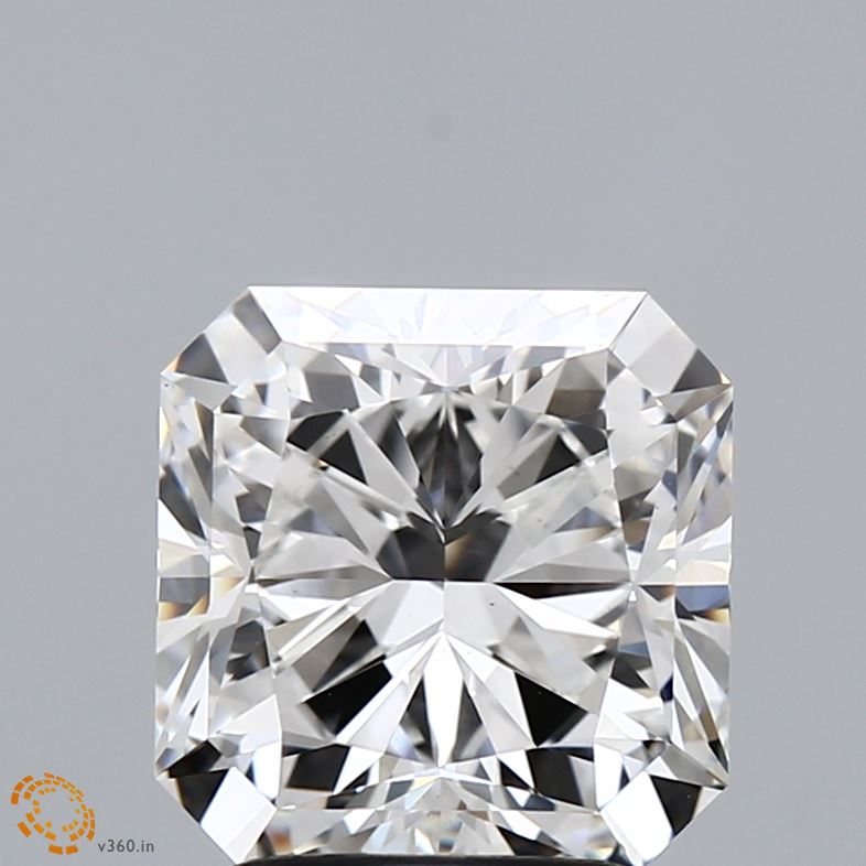 3.03 Carat Radiant Shaped, Ideal Cut, F Color, VS1 Clarity, IGI Certified Lab Grown Diamond