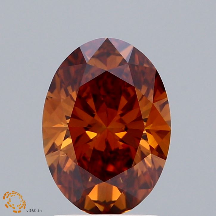 1.57 Carat Oval Shaped, Ideal Cut, FANCY VIVID ORANGE Color, VVS2 Clarity, IGI Certified Lab Grown Diamond
