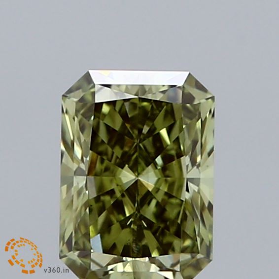 0.95 Carat Radiant Shaped, Ideal Cut, FANCY VIVID GREEN Color, VS2 Clarity, IGI Certified Lab Grown Diamond