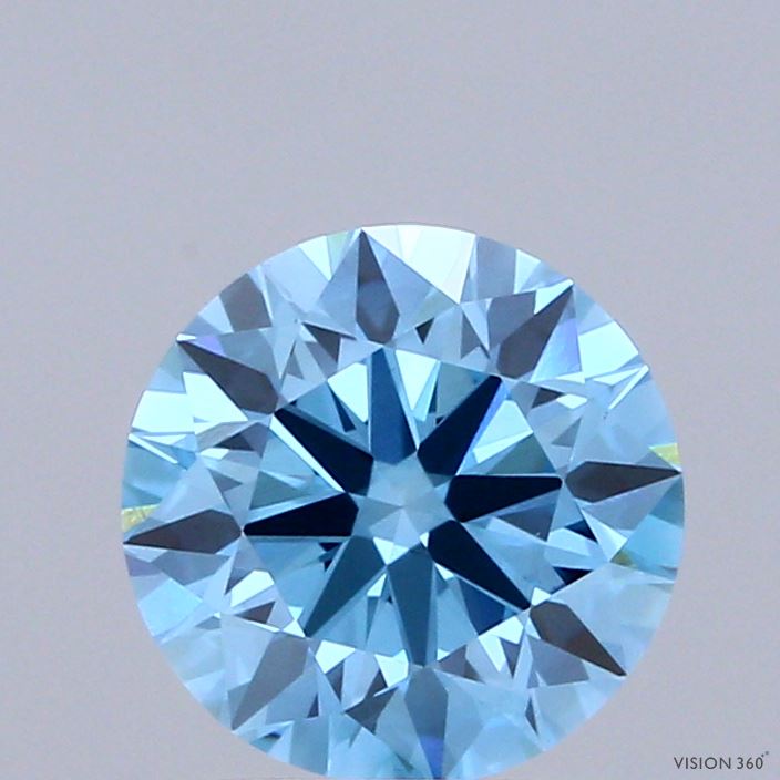 1.73 Carat Round Shaped, Ideal Cut, FANCY VIVID BLUE Color, VS1 Clarity, IGI Certified Lab Grown Diamond