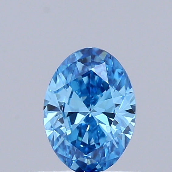 0.31 Carat Oval Shaped, Ideal Cut, FANCY VIVID BLUE Color, VVS2 Clarity, IGI Certified Lab Grown Diamond