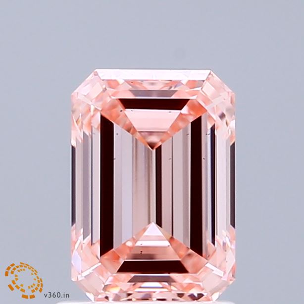 1.54 Carat Emerald Shaped, Ideal Cut, FANCY INTENSE PINK Color, VS2 Clarity, IGI Certified Lab Grown Diamond