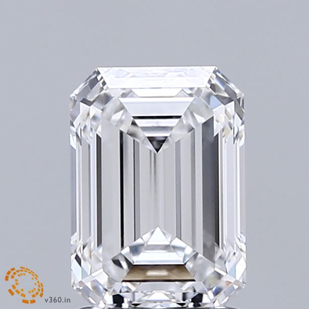 1.72 Carat Emerald Shaped, Ideal Cut, D Color, IF Clarity, IGI Certified Lab Grown Diamond