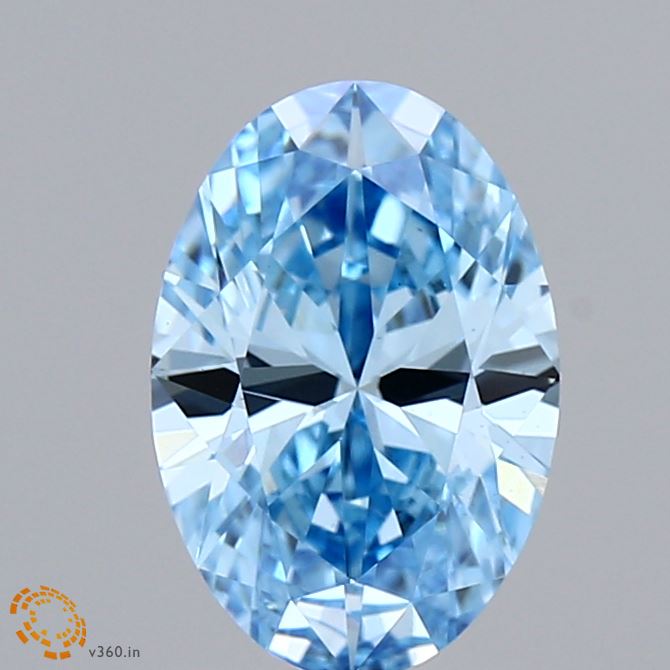 1.42 Carat Oval Shaped, Ideal Cut, FANCY VIVID BLUE Color, VS1 Clarity, IGI Certified Lab Grown Diamond