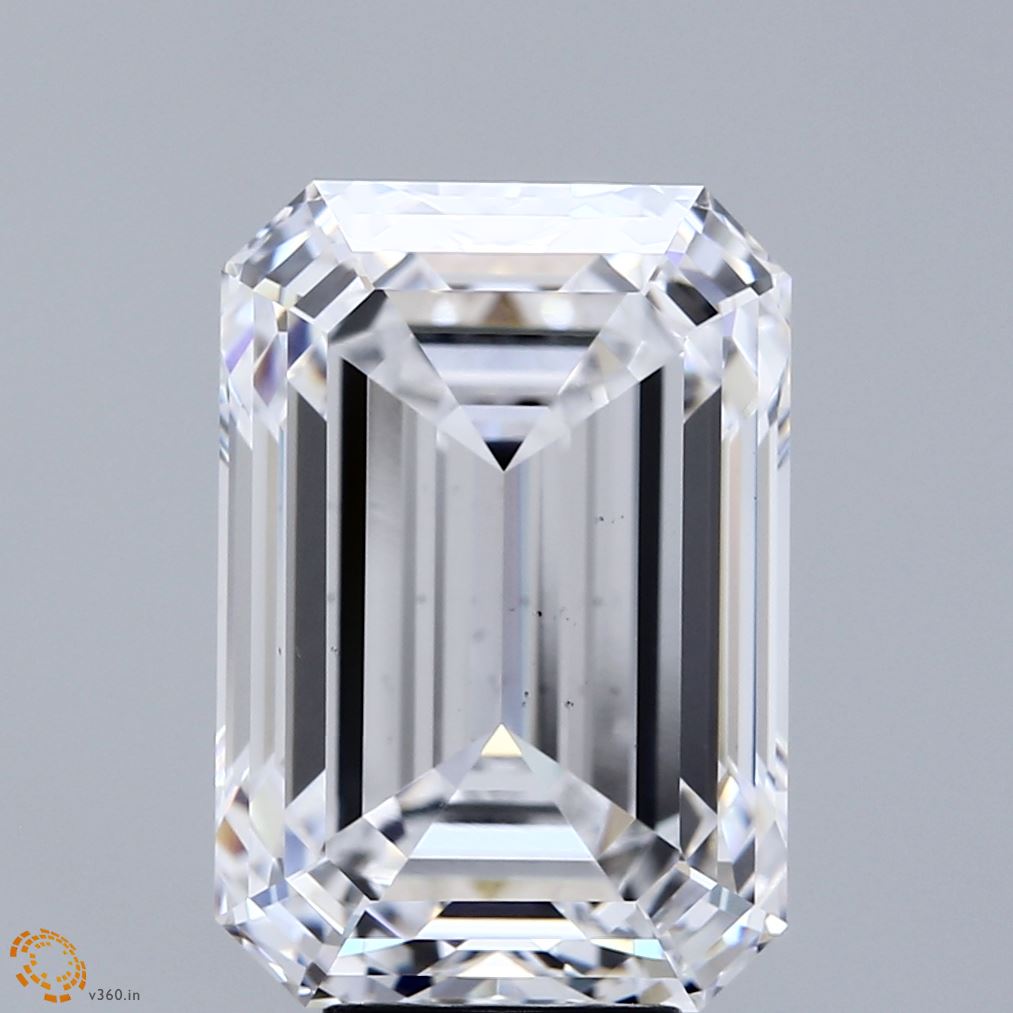 8.46 Carat Emerald Shaped, Ideal Cut, D Color, VS1 Clarity, IGI Certified Lab Grown Diamond