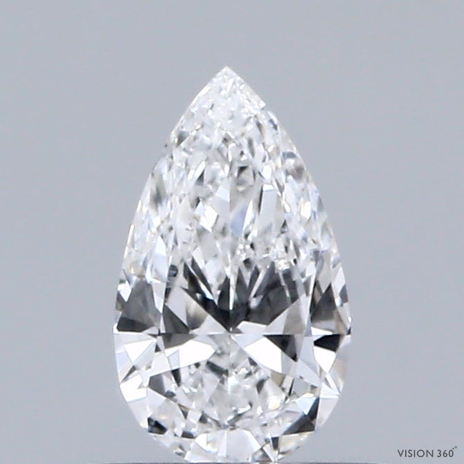 0.36 Carat Pear Shaped, Excellent Cut, D Color, VVS2 Clarity, IGI Certified Lab Grown Diamond