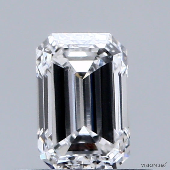0.54 Carat Emerald Shaped, Very Good Cut, D Color, VVS2 Clarity, IGI Certified Lab Grown Diamond