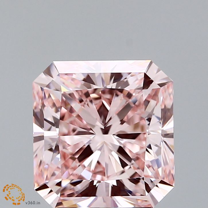 3.04 Carat Radiant Shaped, Ideal Cut, FANCY INTENSE PINK Color, VS1 Clarity, IGI Certified Lab Grown Diamond