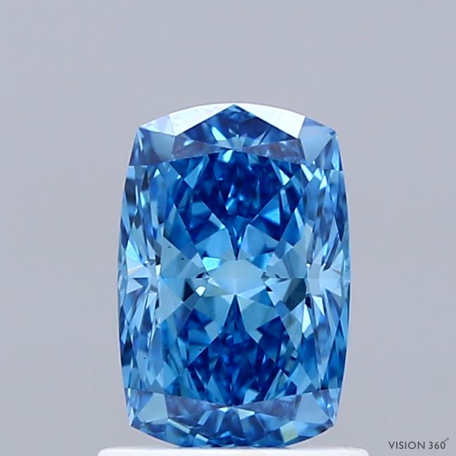 1.15 Carat Cushion Shaped, Excellent Cut, FANCY VIVID BLUE Color, VS1 Clarity, IGI Certified Lab Grown Diamond