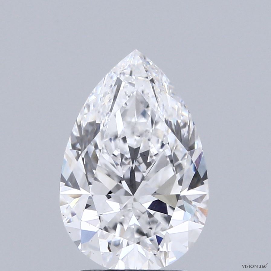 2.45 Carat Pear Shaped, Ideal Cut, D Color, VS1 Clarity, IGI Certified Lab Grown Diamond