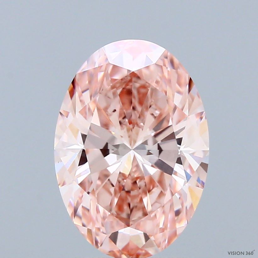 2.58 Carat Oval Shaped, Ideal Cut, FANCY VIVID PINK Color, VS1 Clarity, IGI Certified Lab Grown Diamond