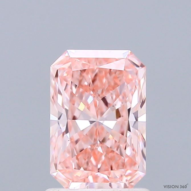 1.19 Carat Radiant Shaped, Ideal Cut, FANCY VIVID PINK Color, VS1 Clarity, IGI Certified Lab Grown Diamond