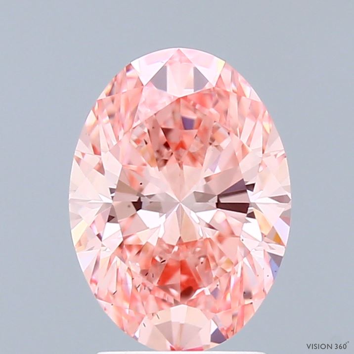 2.00 Carat Oval Shaped, Excellent Cut, FANCY VIVID PINK Color, VS2 Clarity, IGI Certified Lab Grown Diamond