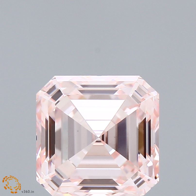 3.15 Carat Asscher Shaped, Excellent Cut, FANCY PINK Color, VS1 Clarity, IGI Certified Lab Grown Diamond