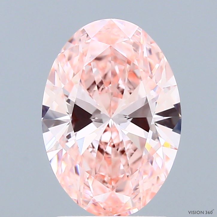 2.02 Carat Oval Shaped, Ideal Cut, FANCY INTENSE PINK Color, VVS2 Clarity, IGI Certified Lab Grown Diamond