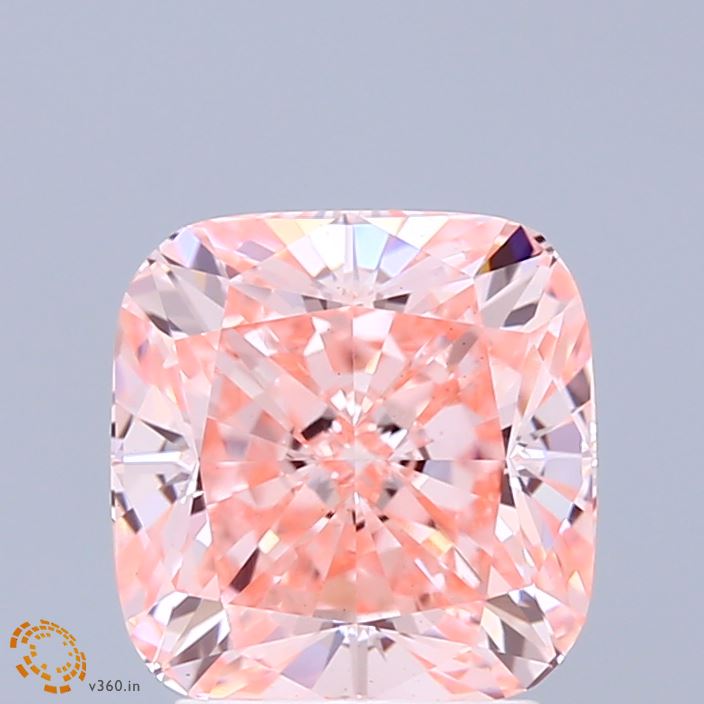 3.01 Carat Cushion Shaped, Ideal Cut, FANCY INTENSE PINK Color, VS1 Clarity, IGI Certified Lab Grown Diamond