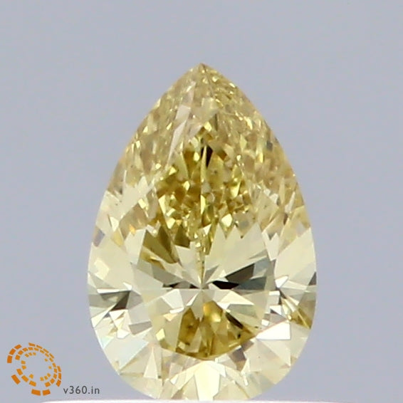 0.32 Carat Pear Shaped, Ideal Cut, FANCY YELLOW Color, VS2 Clarity, IGI Certified Lab Grown Diamond